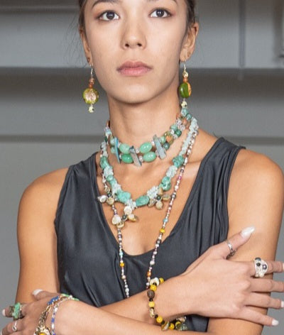Turquoise+Natural Shell Necklace