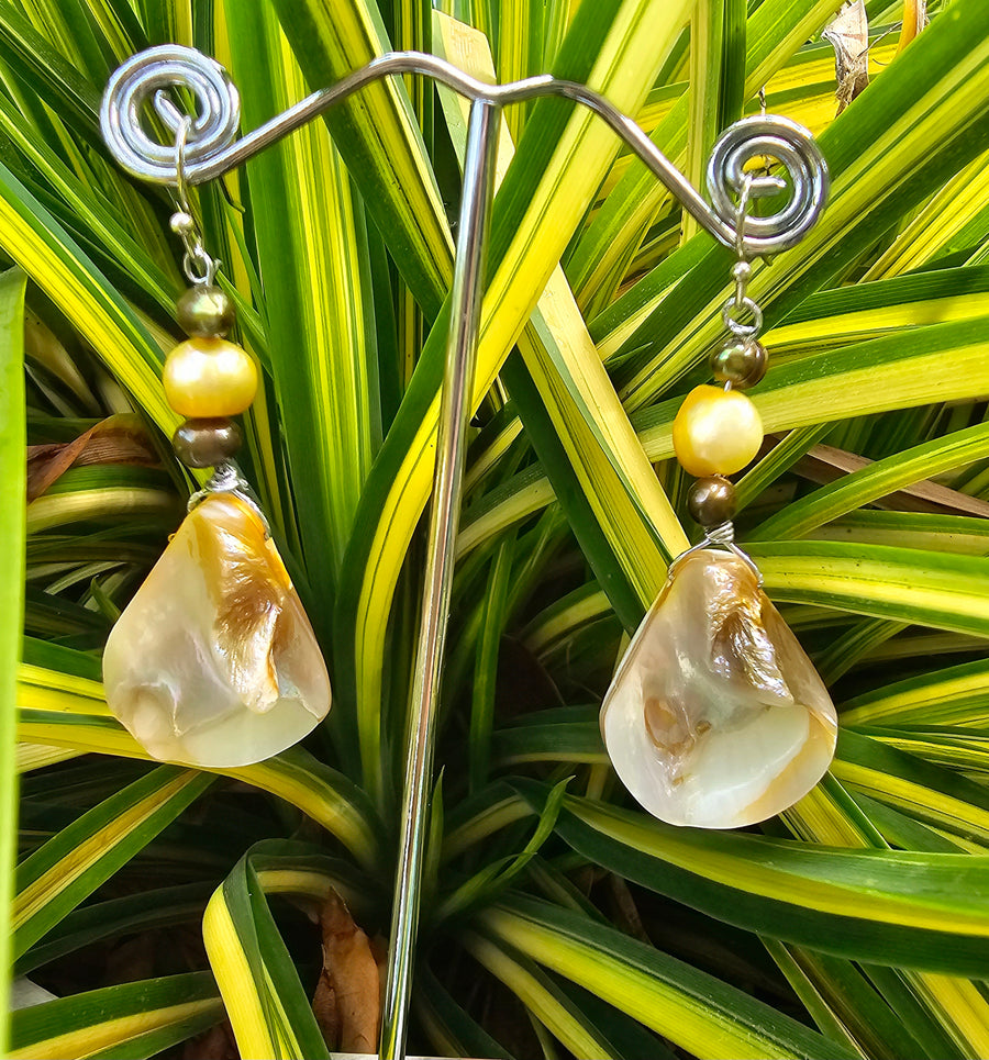 Pear & Shell Earrings