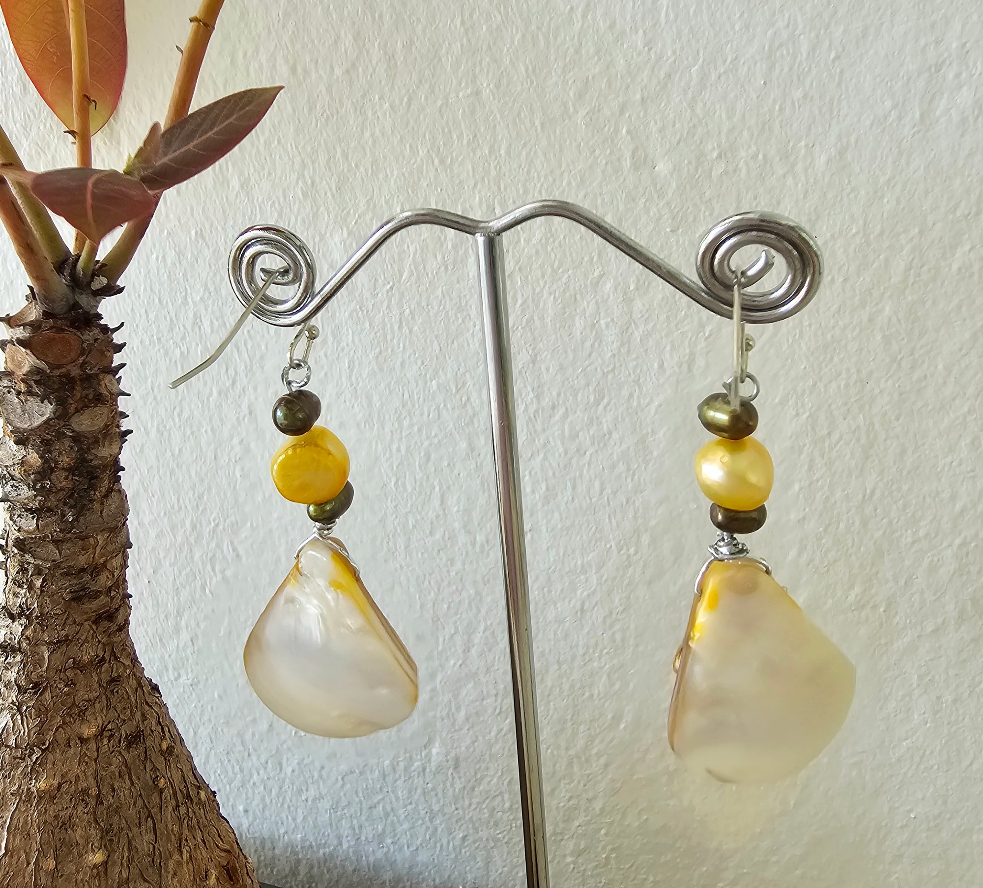 Pear & Shell Earrings