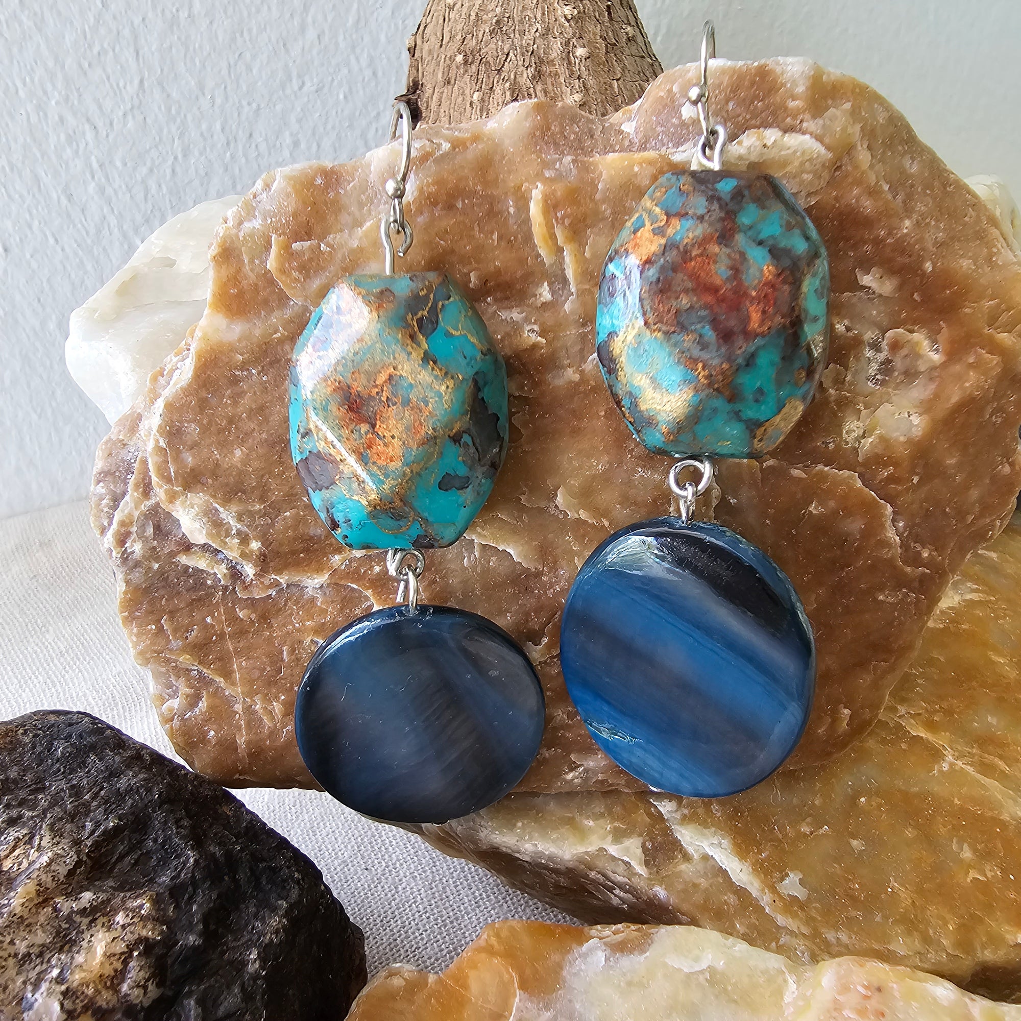 Blue Natural Stone Earrings