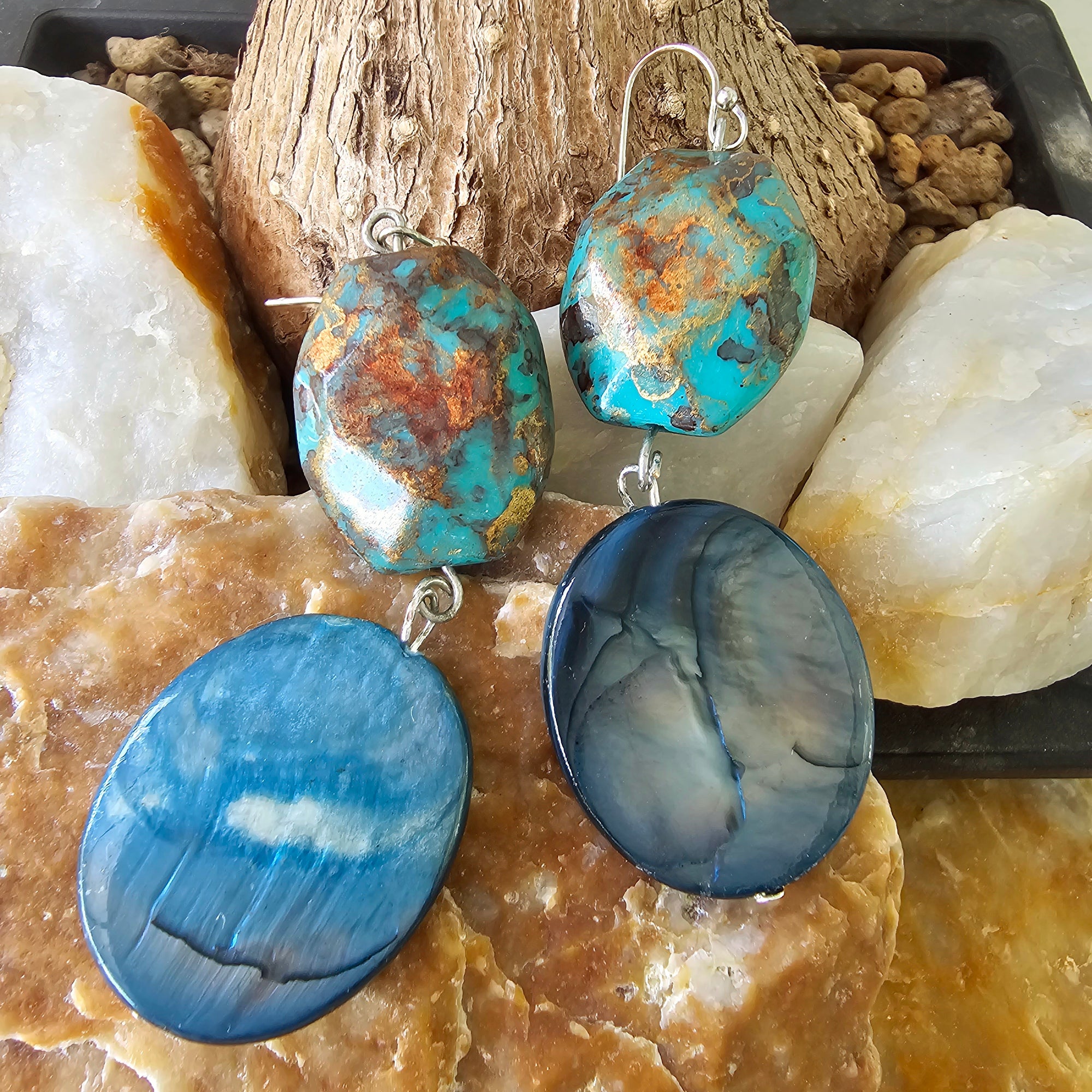 Blue Natural Stone Earrings