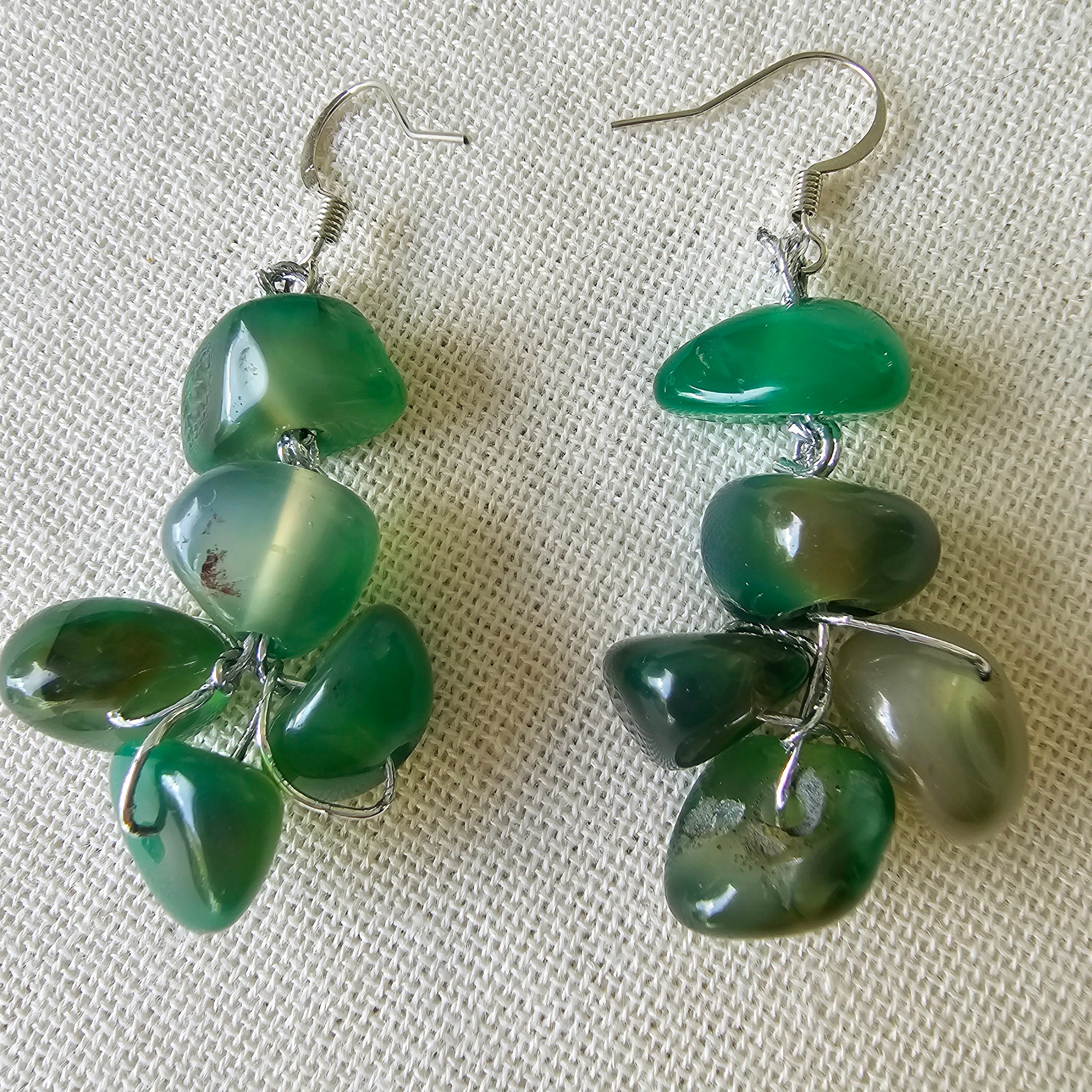 Natural Green Stone Earrings