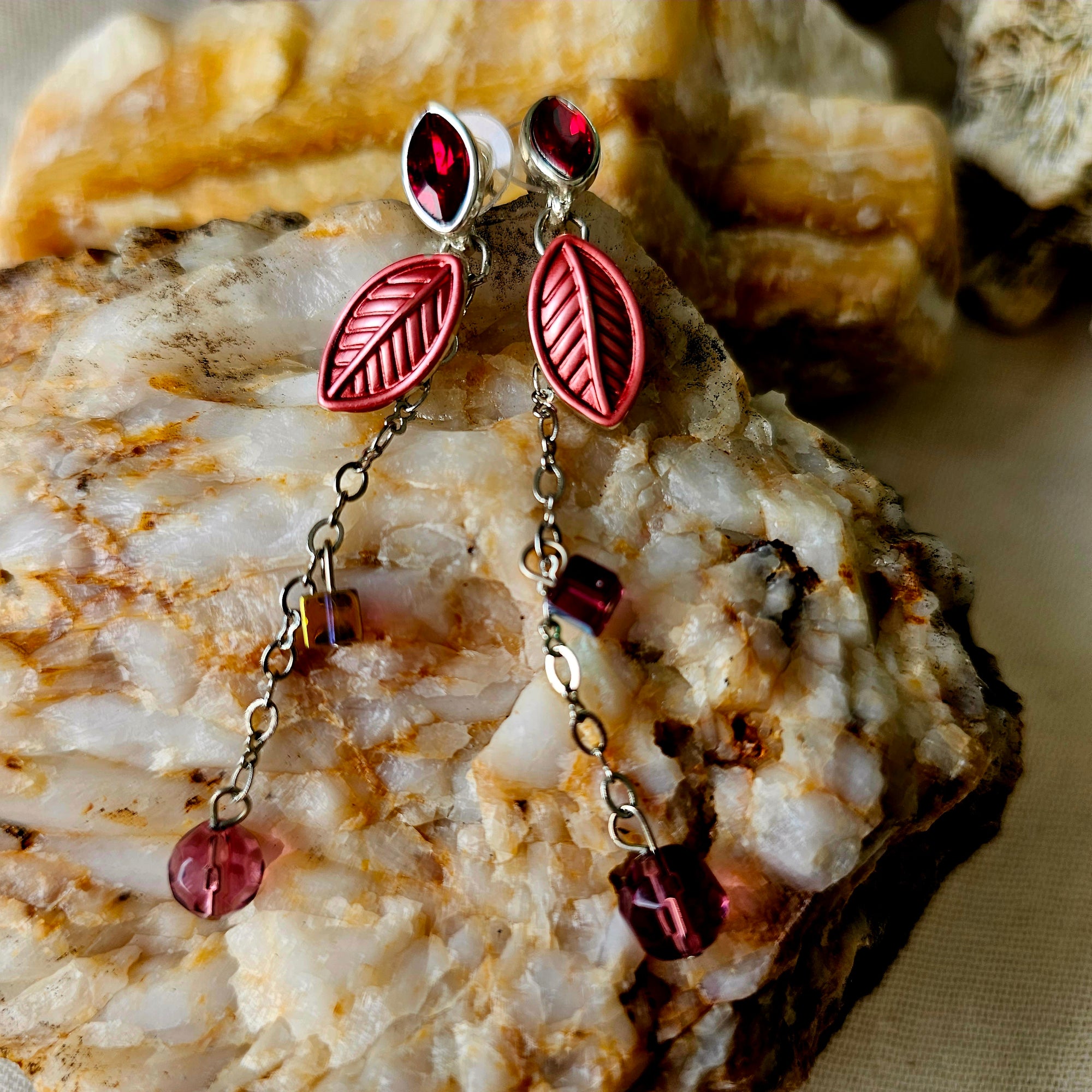 Earrings, Pink Crystal Earrings