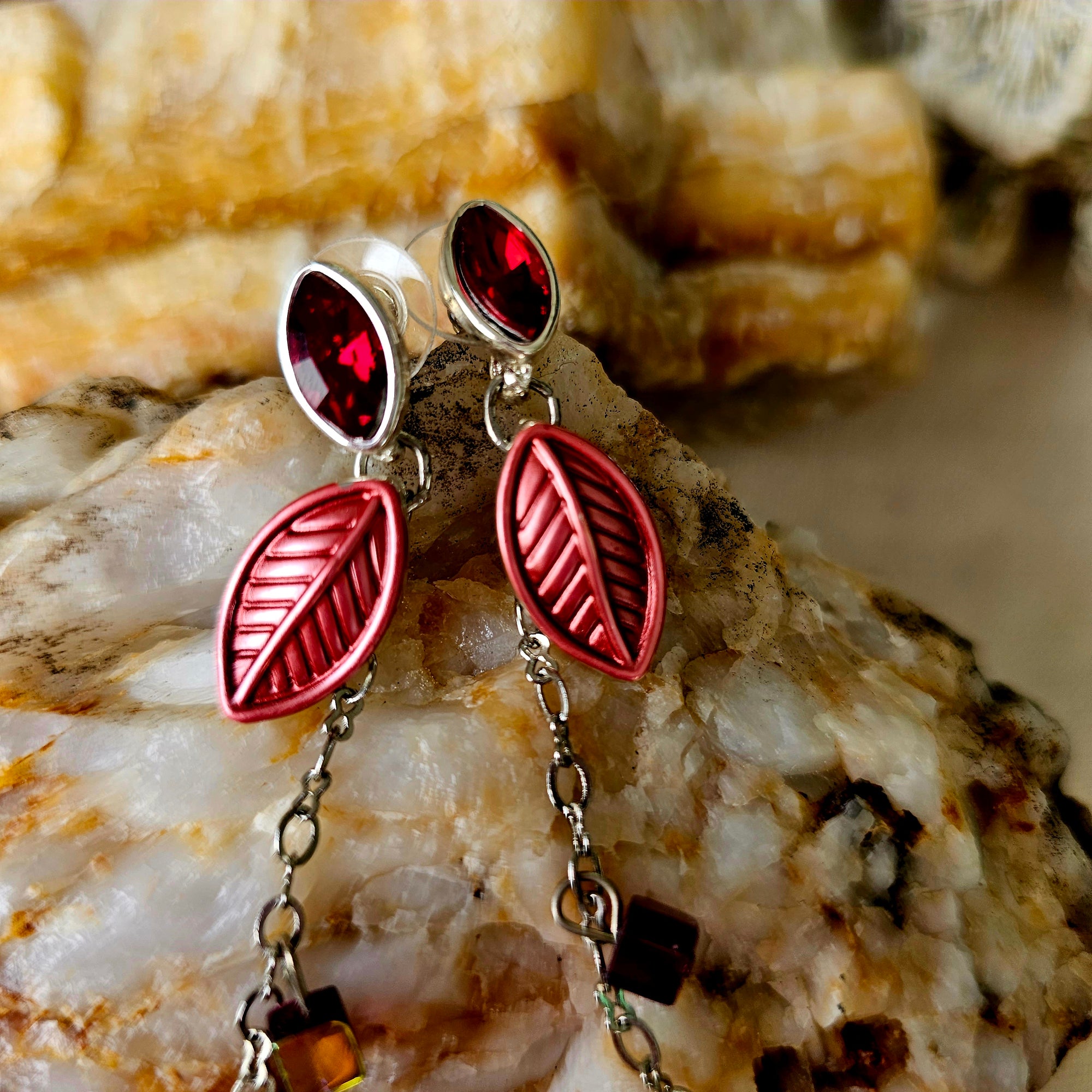 Earrings, Pink Crystal Earrings