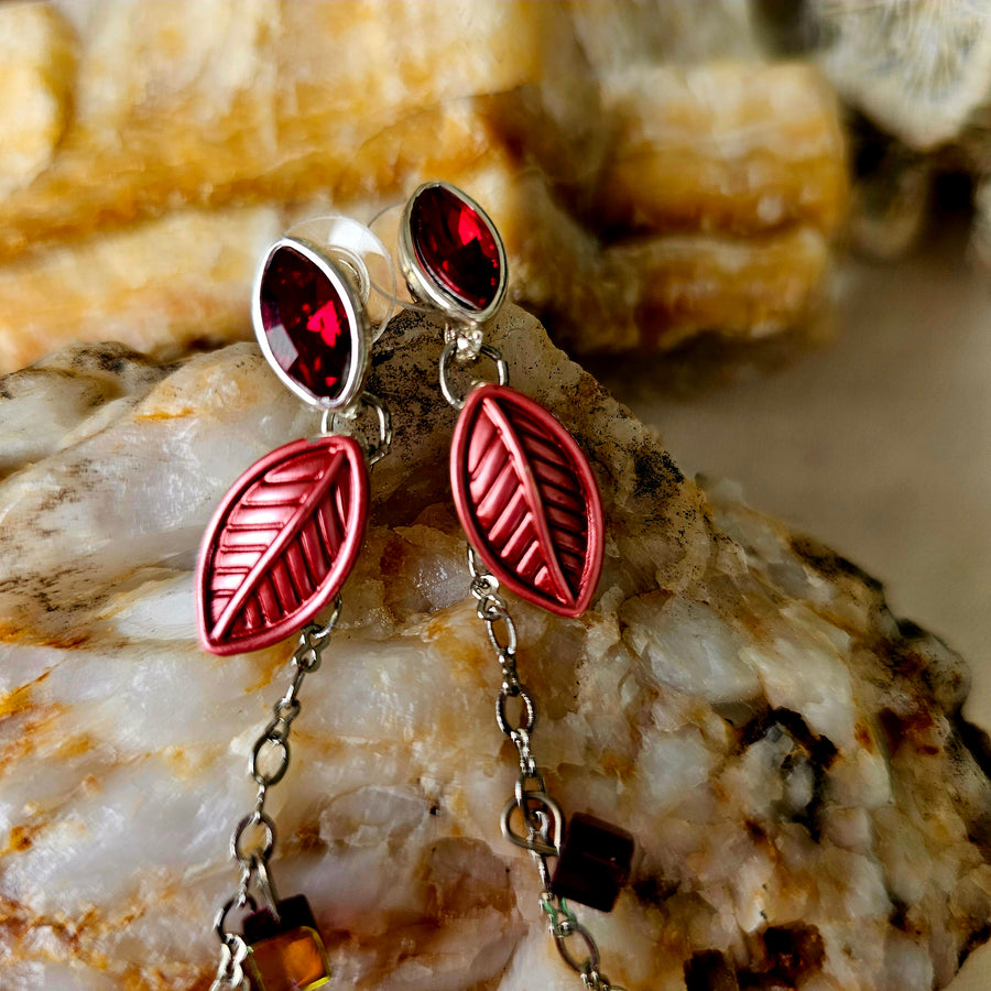 Earrings, Pink Crystal Earrings