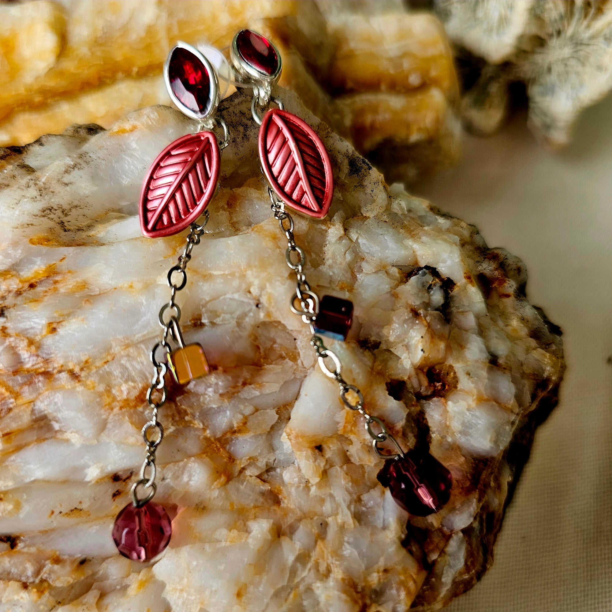 Earrings, Pink Crystal Earrings