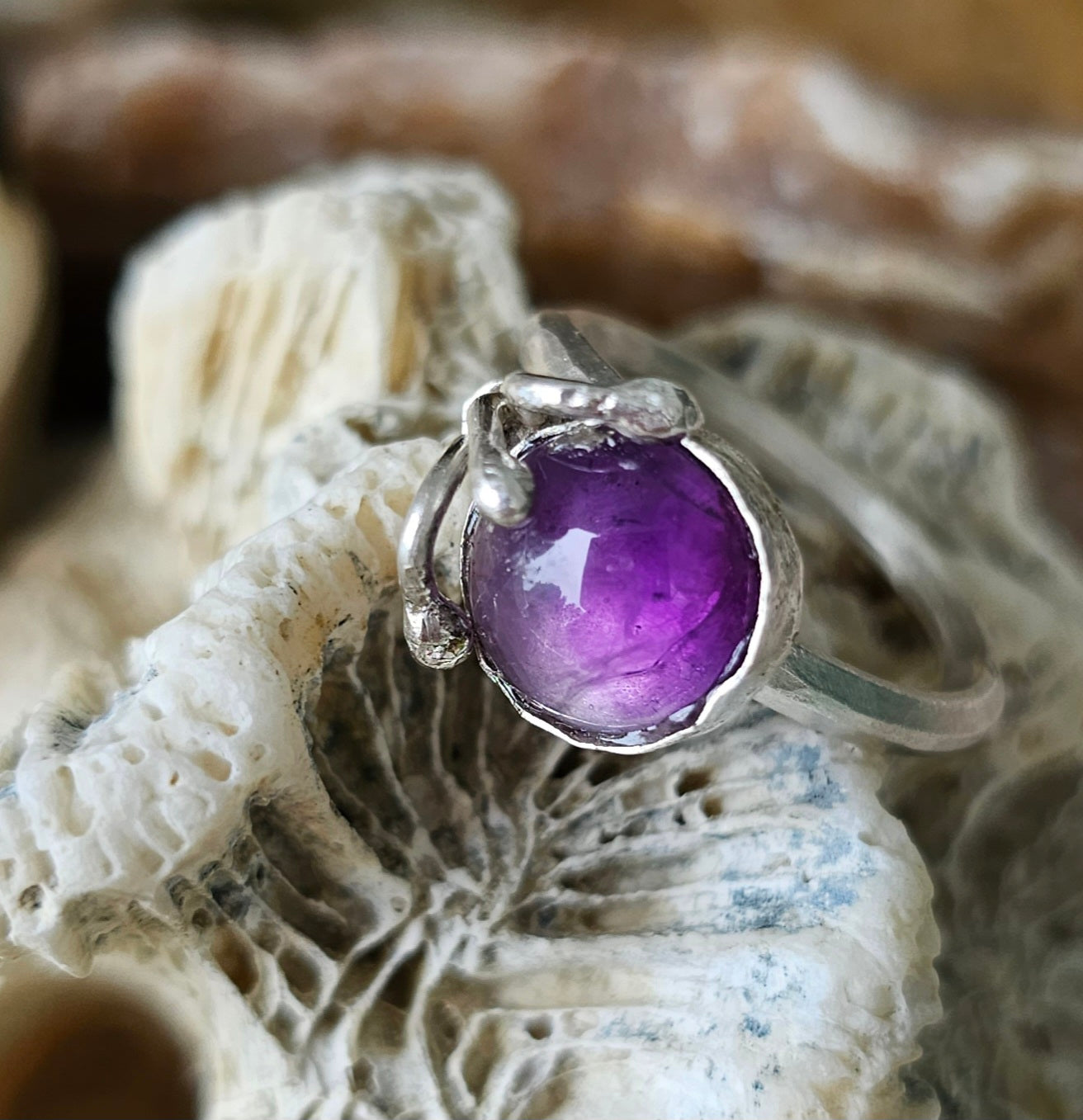 Ring Silver + Amytist