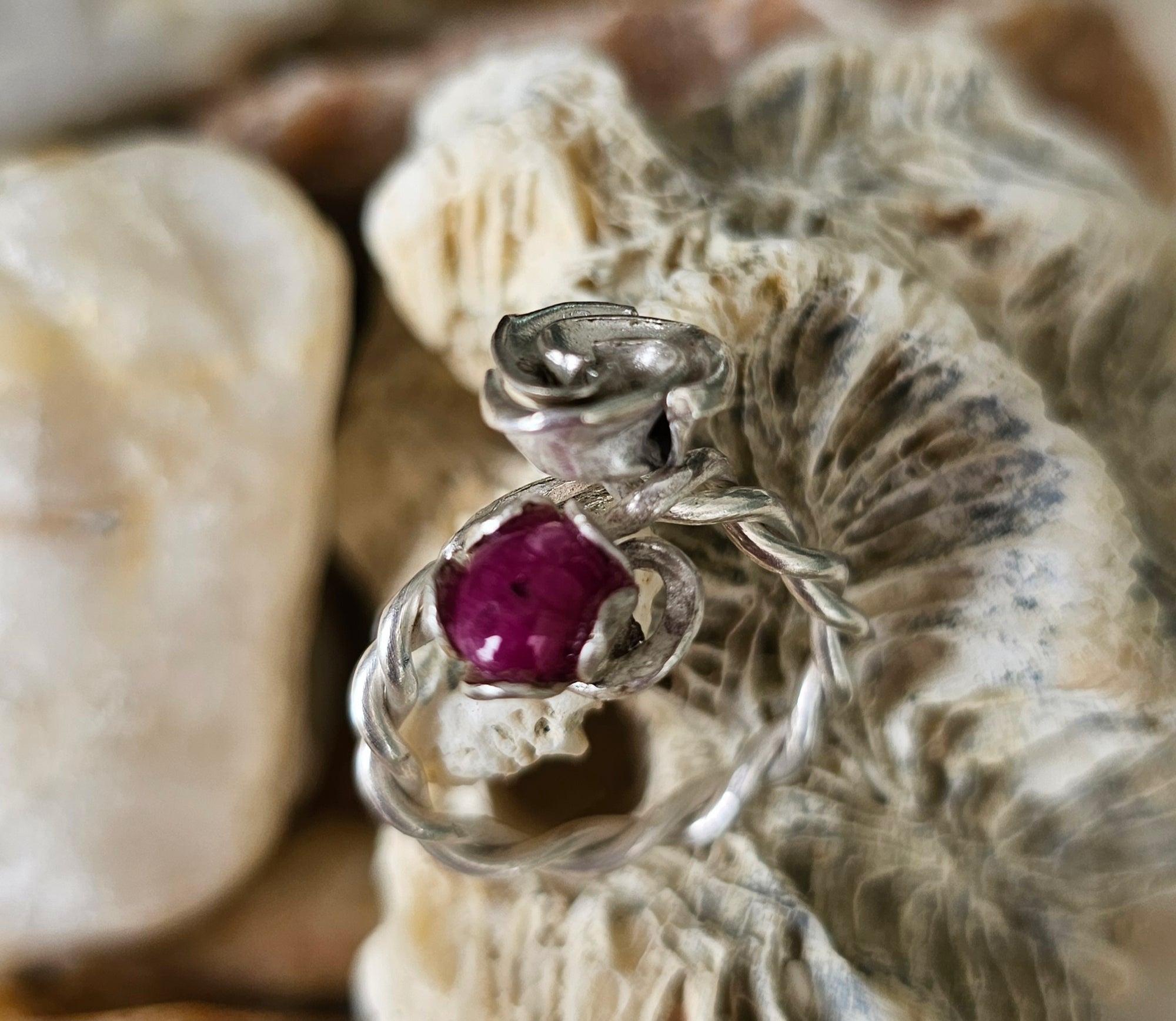 Ring, Silver + Ruby