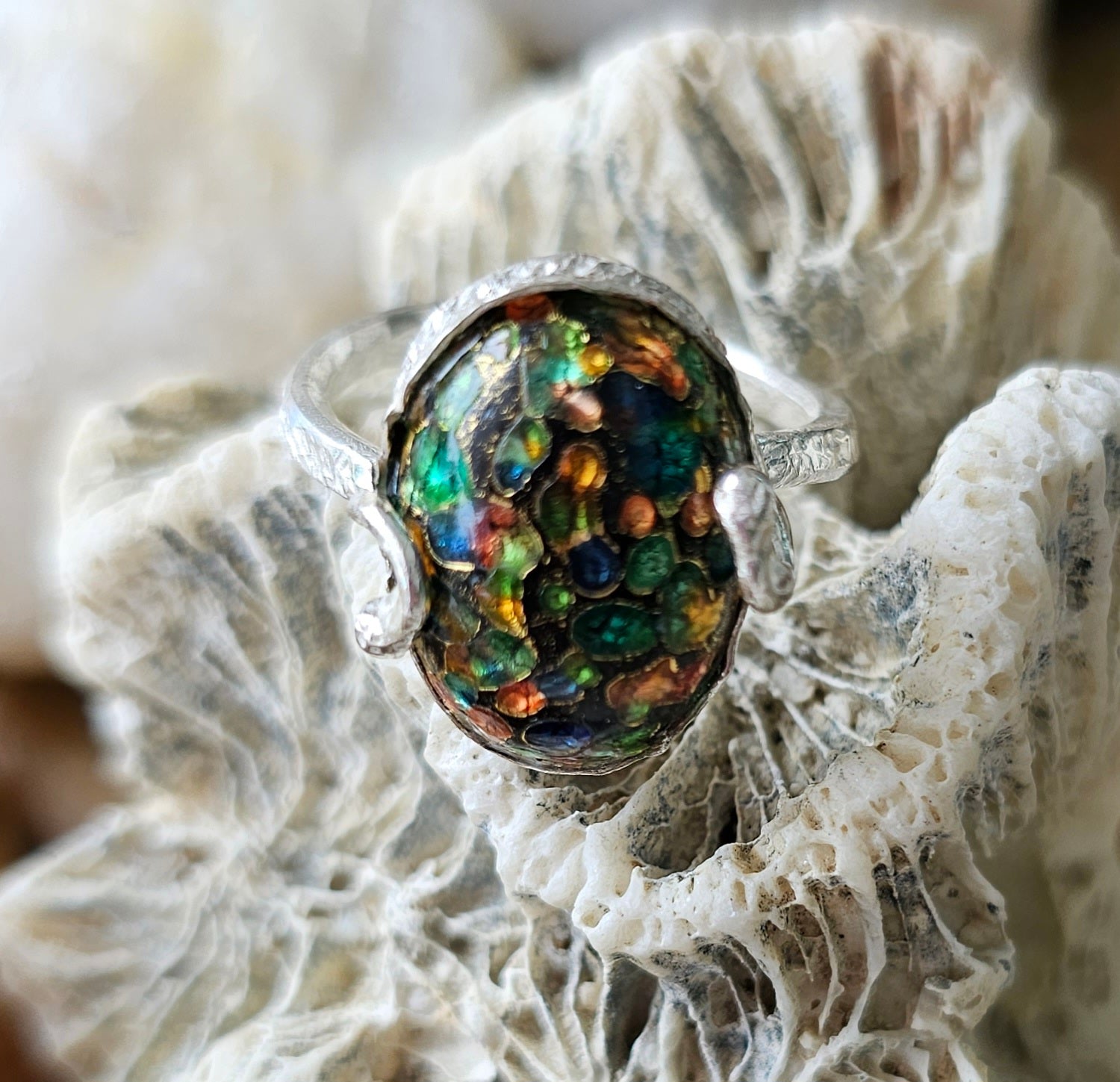 Ring Silver+Natural Stone