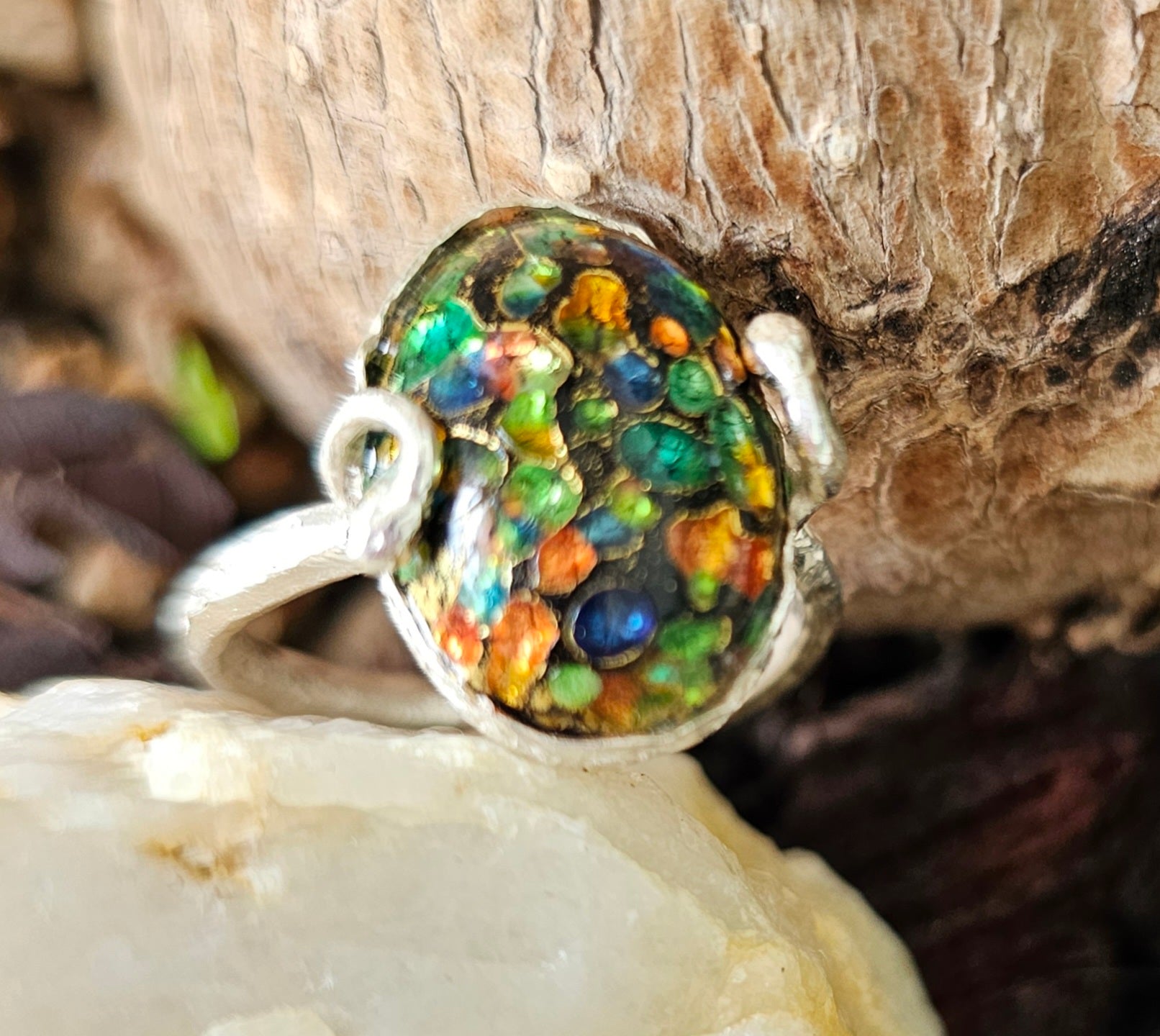 Ring Silver+Natural Stone