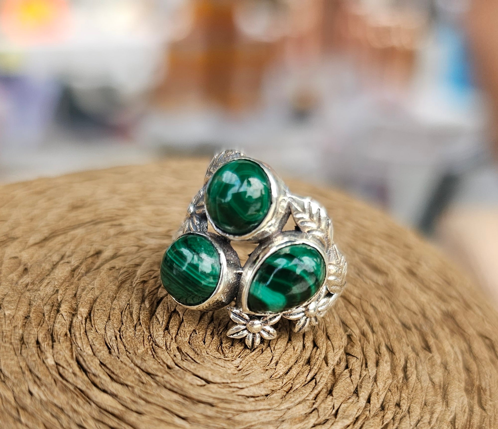Ring Silver Malachite