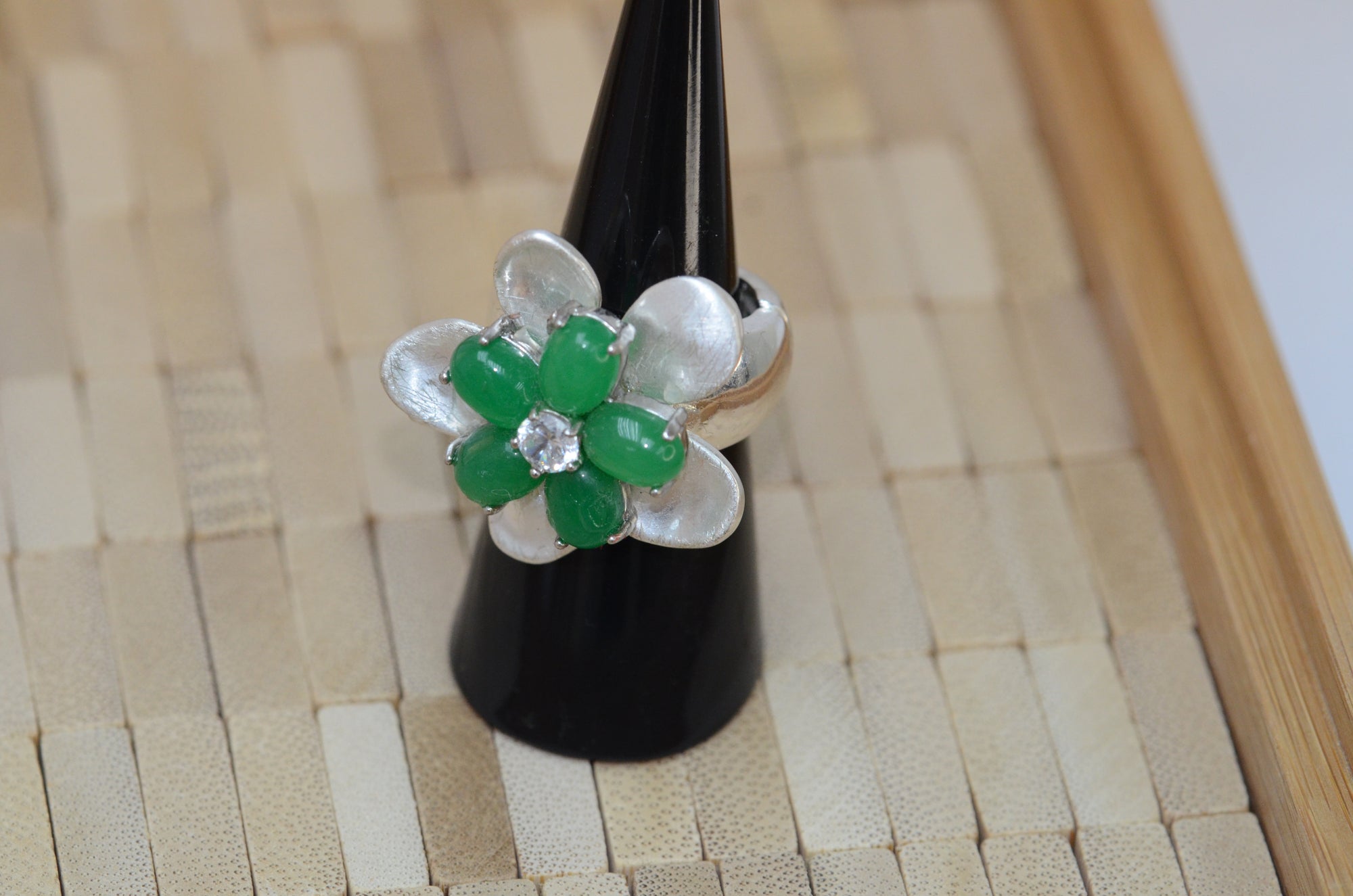 Jade & Metal Alloy Ring
